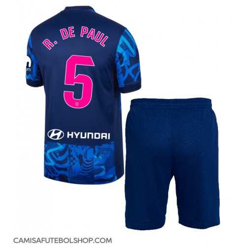 Camisa de time de futebol Atletico Madrid Rodrigo De Paul #5 Replicas 3º Equipamento Infantil 2024-25 Manga Curta (+ Calças curtas)